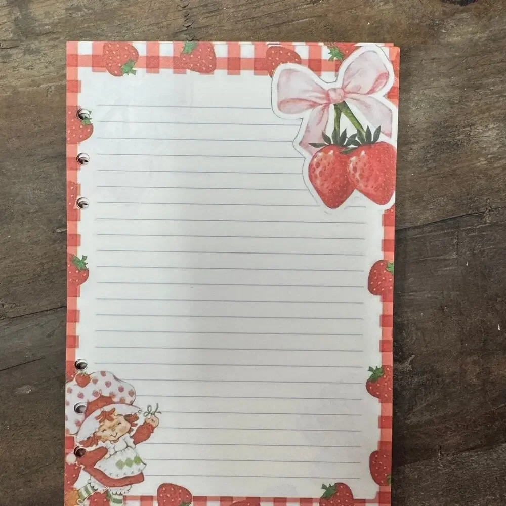 Rainbow Brite & Strawberry Shortcake Besties A5 6 ring binder with paper.